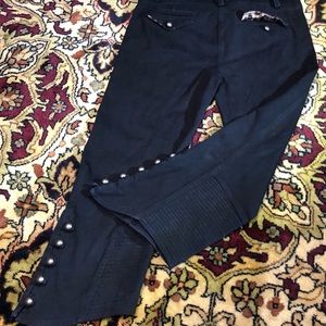 Capris w/Looped Button Detail hemline by Cinema